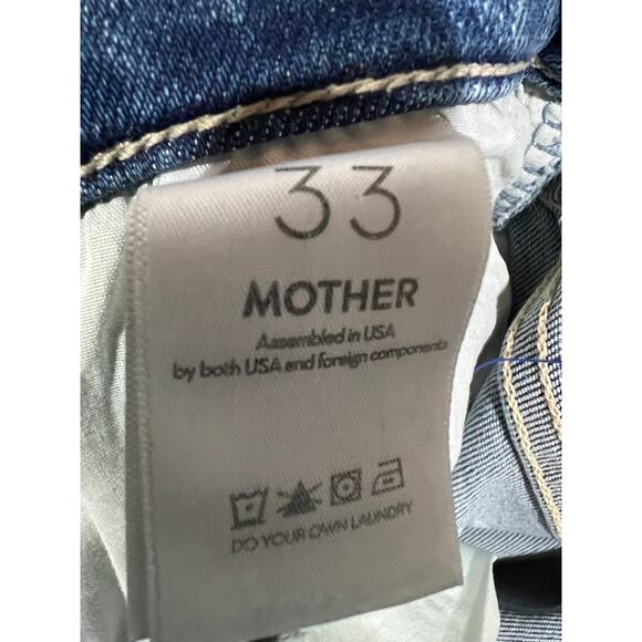 MOTHER JEANS WOMENS SIZE 33 MID RISE DAZZLER ANKLE FRAY HEM STRAIGHT BLUE NEW - Picture 5 of 11